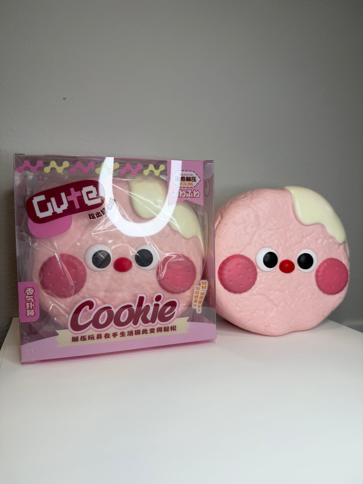 Mido Jumbo Red Nose Pink Cookie Squishy