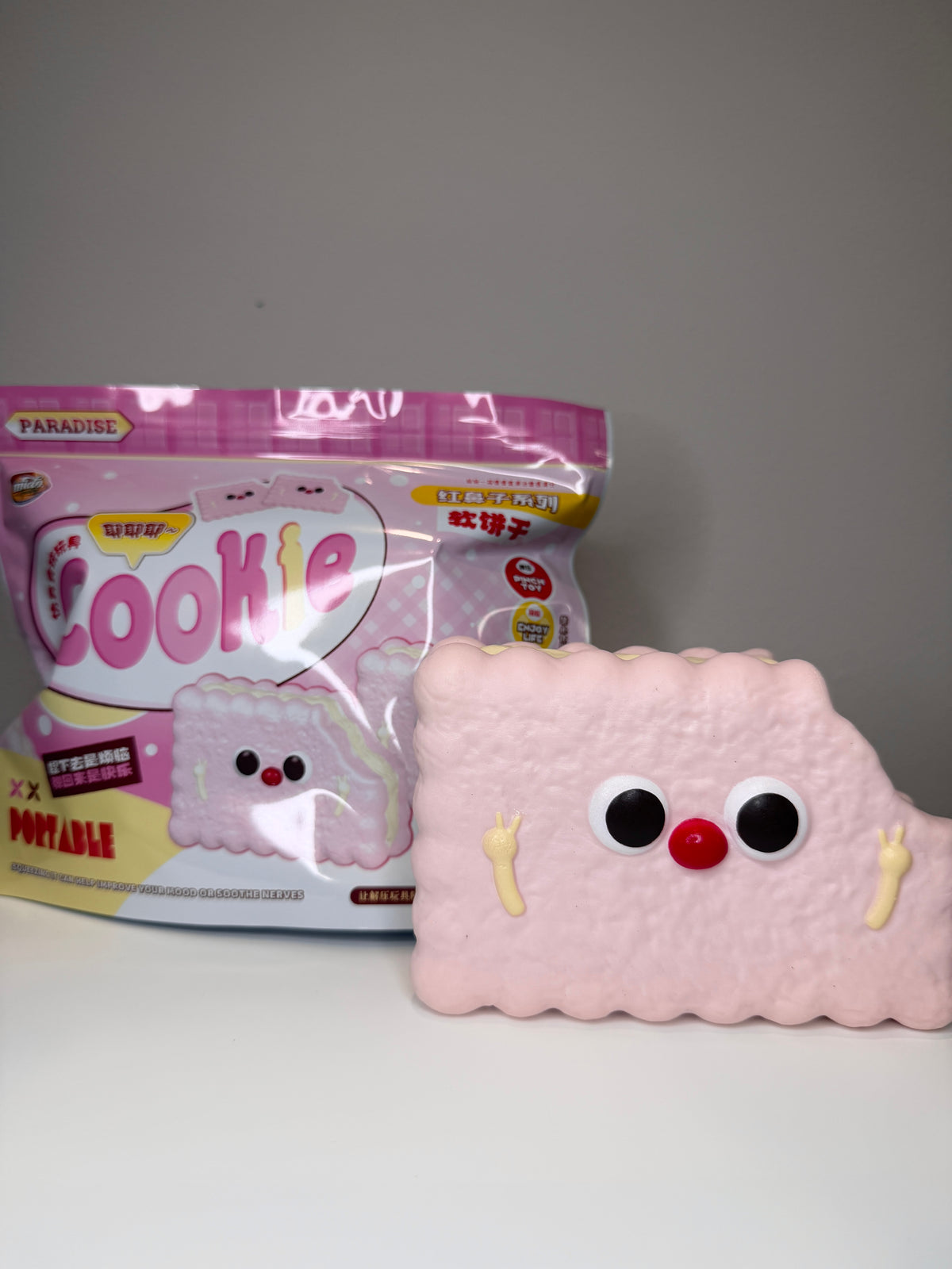 Mido Red Nose Pink Biscuit Squishy
